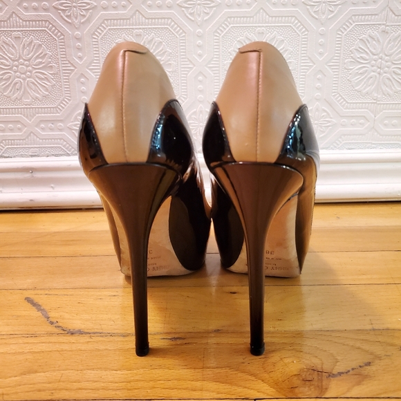 "Sepia" leather platform heels - Picture 2 of 6